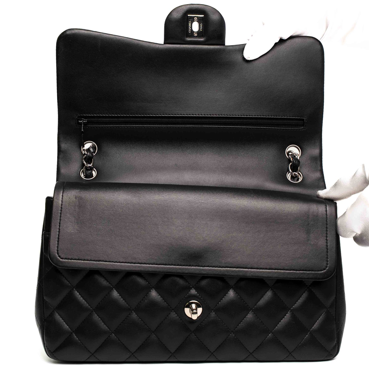 Chanel Classic Jumbo Black Caviar Flap Bag