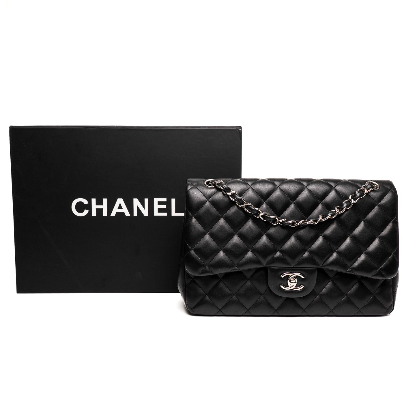 Chanel Classic Jumbo Black Caviar Flap Bag