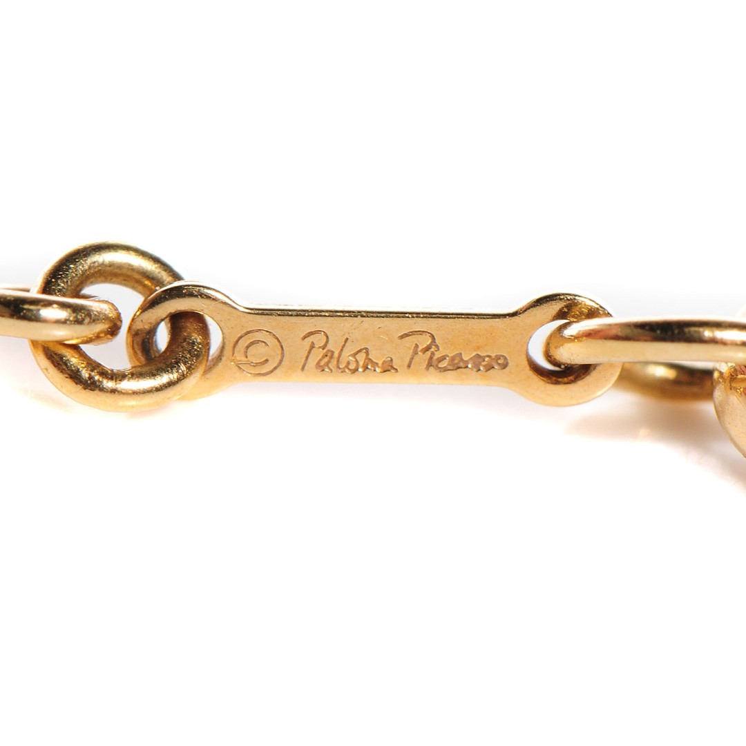 Tiffany & Co 18K Yellow Gold Black Onyx Paloma Picasso Dome Pendant Necklace image 3