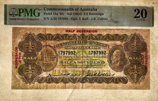 1926 Commonwealth of Australia Half Sovereign Banknote image 0