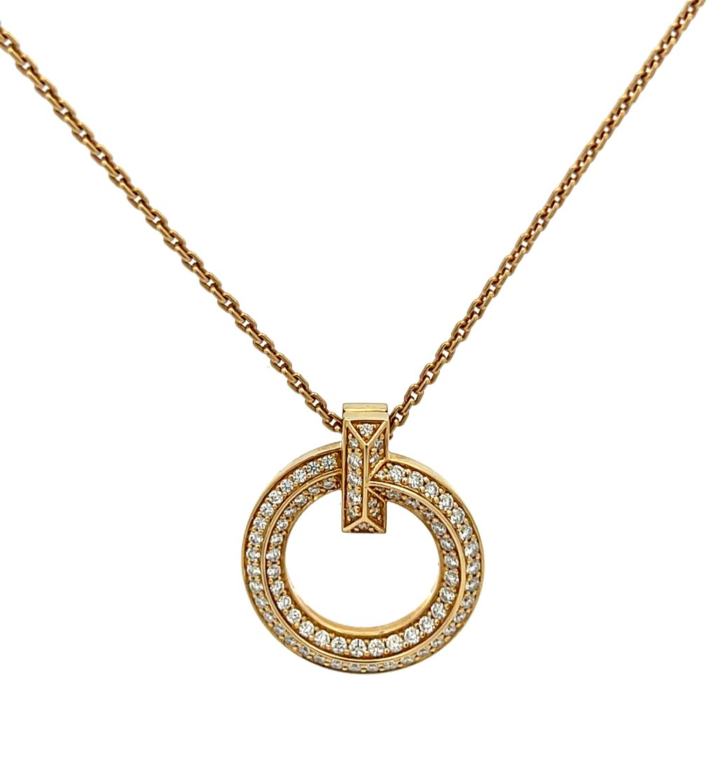 Tiffany & Co 18ct Yellow Gold 0.72ct Diamond Tiffany T1 Pendant & Necklace image 0