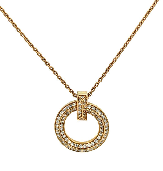 Tiffany & Co 18ct Yellow Gold 0.72ct Diamond Tiffany T1 Pendant & Necklace image 0