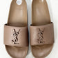 YSL NUDE LEATHER SLIDES image 1