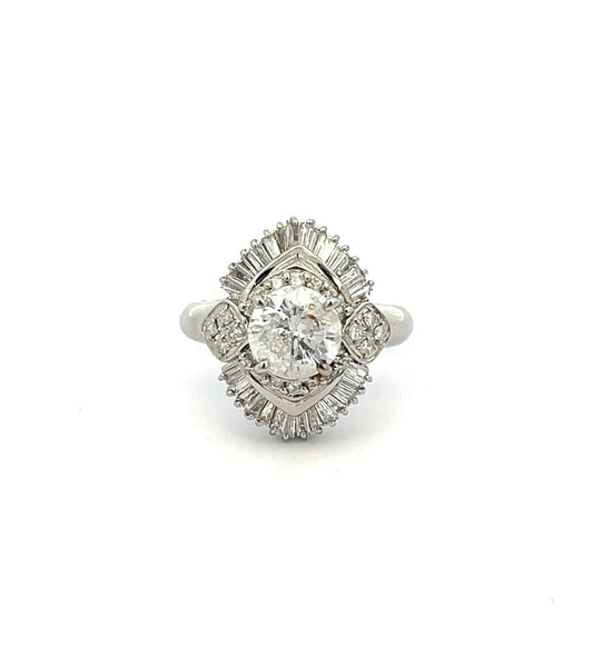 Platinum Ballerina 2.12ct Diamond Cluster Ring image 1