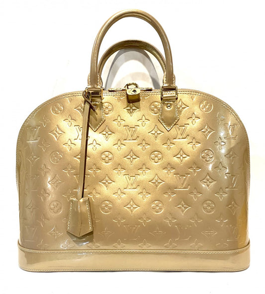 Louis Vuitton Beige Poudre Monogram Vernis Alma GM Handbag image 0