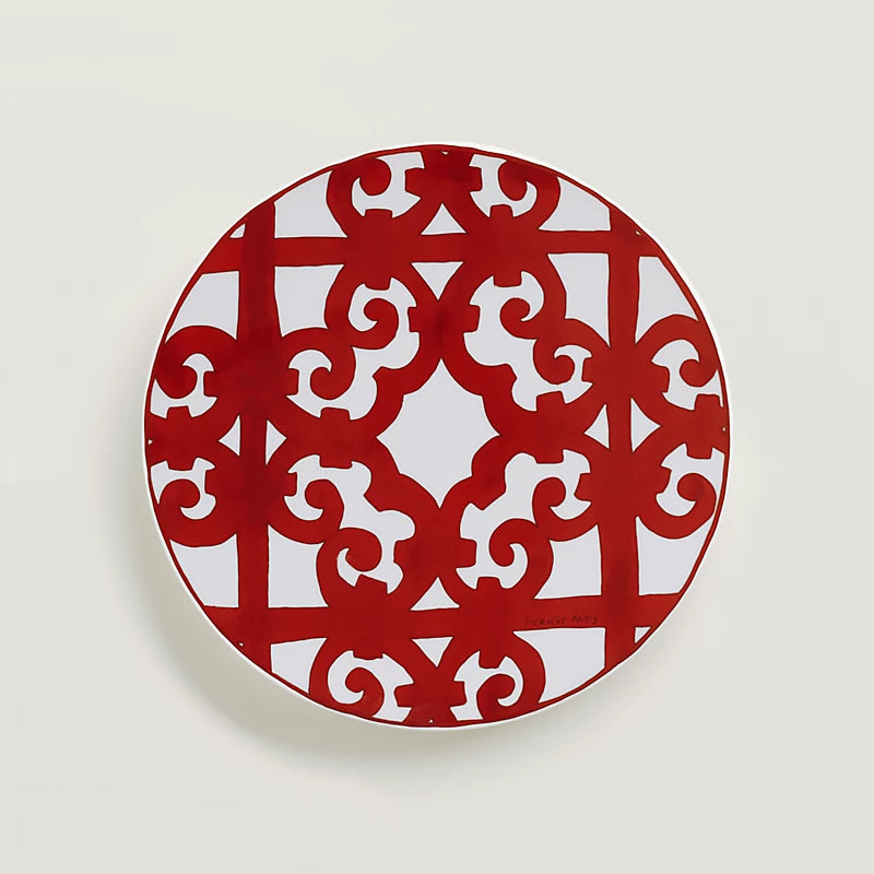 Hermès Red Porcelain Dessert Plate
