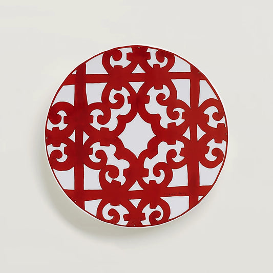 Hermès Red Porcelain Dessert Plate