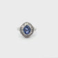 Platinum Cornflower Blue Sapphire & Diamond Ballerina Ring