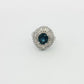 Platinum Sapphire & Diamond Cluster Ring