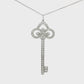 Tiffany & Co. Platinum Diamond Fleur de Lis Key Pendant Necklace
