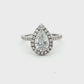 14ct White Gold Pear Lab Diamond Halo Ring