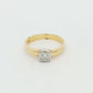 Yellow & White Gold Princess-Cut Diamond Solitaire Ring