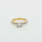 Elegant 0.50ct Princess Cut Yellow & White Gold Diamond Ring