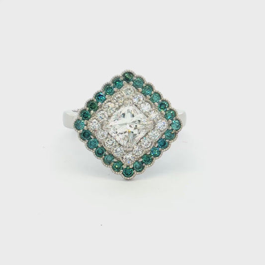 Platinum Diamond Cluster Ring