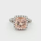 White Gold Morganite & Diamond Cluster Ring