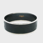 Hermès Wide Black Enamel Silver Bangle