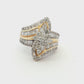 Yellow Gold Diamond Cluster Dress Ring