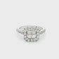 White Gold Princess Cut & Round Brilliant Diamond Cluster Ring