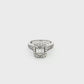 White Gold Baguette & Round Diamond Cluster Ring