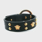 Versace Medusa Greca Black Leather Gold Bracelet