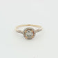 Yellow Gold Round Diamond Cluster Ring