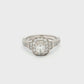 White Gold Emerald-Cut Diamond Cluster Ring