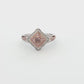 White & Rose Gold Pink Diamond Halo Ring