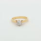 Yellow Gold Round Brilliant Diamond Solitaire  Ring