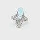 Bvlgari K18 White Gold Blue Topaz & Diamond Ring