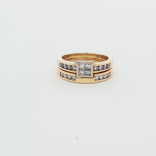Yellow Gold Diamond Bridal Ring Set