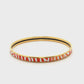 Hermès Enamel Zebra Print Gold Bangle