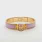 Hermès Charniere Uni Light Pink Enamel Gold Bracelet