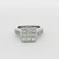 White Gold 2.25ct Princess & Round Brilliant Diamond Engagement Ring