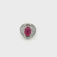Platinum Ruby & Diamond Cluster Ring