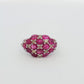 White Gold Ruby & Diamond Dome Ring