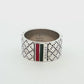 Gucci Silver Web Enamel Band Ring