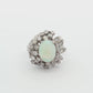 White Gold Crystal Opal & Diamond Cluster Ring