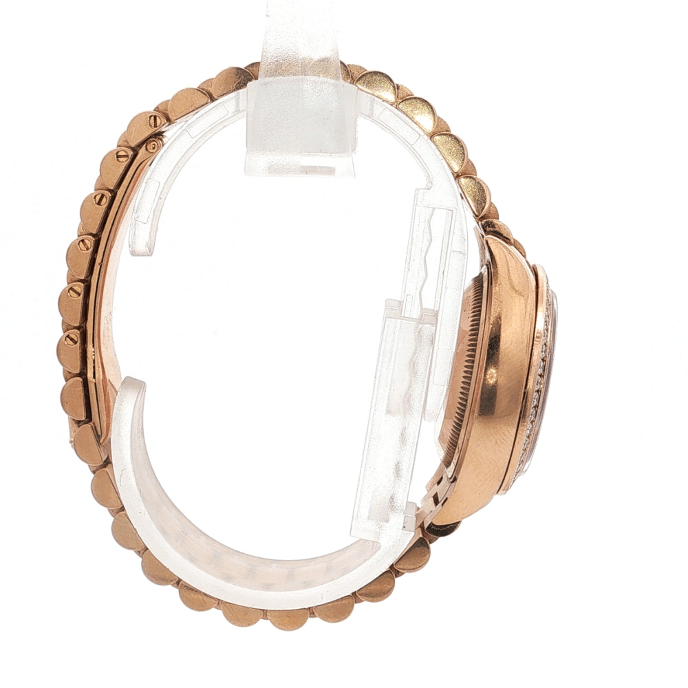 Rolex Lady-Datejust 28 Everose Gold Diamond Watch