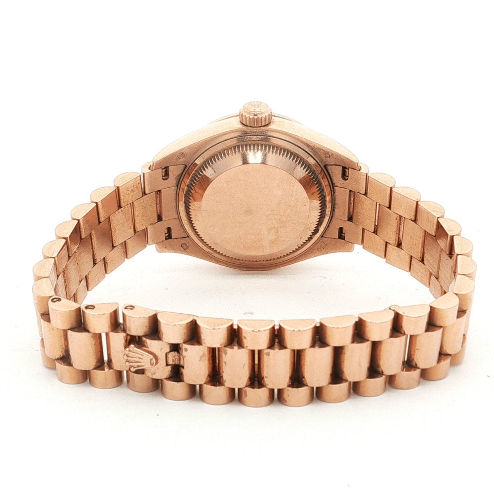 Rolex Lady-Datejust 28 Everose Gold Diamond Watch