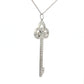 Tiffany & Co. Platinum Diamond Fleur de Lis Key Pendant Necklace
