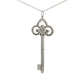 Tiffany & Co. Platinum Diamond Fleur de Lis Key Pendant Necklace