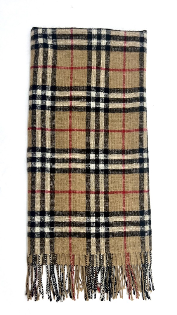 Burberry Check Cashmare Rectangle Scarf - LuvLuxe | SKU: 20649